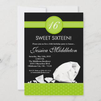 12x18 Diamonds Jewels Sweet 16 Birthday Einladung