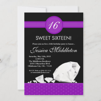 12x18 Diamonds Jewels Sweet 16 Birthday Einladung