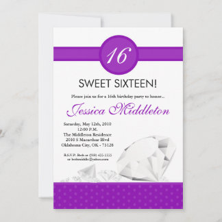 12x18 Diamonds Jewels Sweet 16 Birthday Einladung