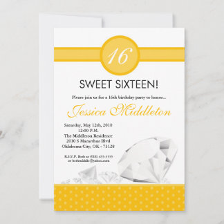 12x18 Diamonds Jewels Sweet 16 Birthday Einladung