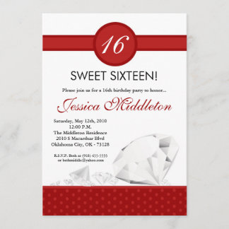 12x18 Diamonds Jewels Sweet 16 Geburtstag Einladun Einladung
