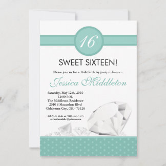 12x18 Diamonds Jewels Sweet 16 Geburtstag Einladun Einladung