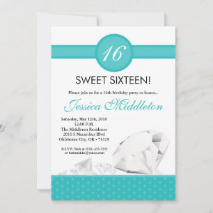 12x18 Diamonds Jewels Sweet 16 Geburtstag Einladun Einladung