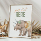 12x18 Dinosaurier Editable Sign Card Einladung