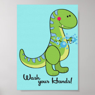 12x18 Dinosaurier verwöhnt Sie mit einem Bad an de Poster
