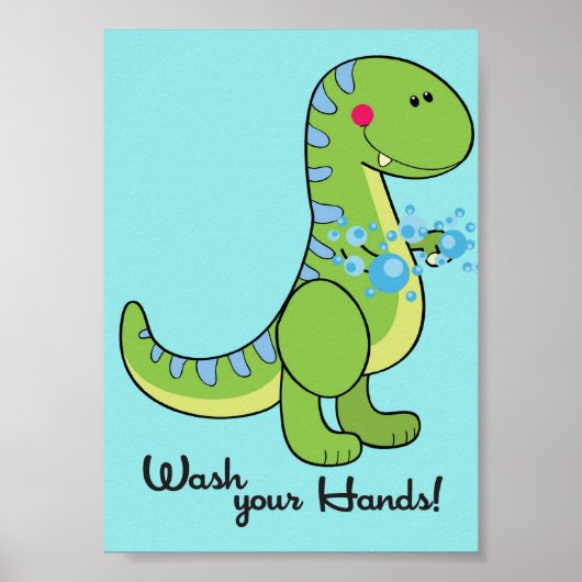 12x18 Dinosaurier verwöhnt Sie mit einem Bad an de Poster (Vorne)