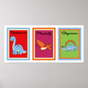 12x18 Dinosaurier Wall Art Collection Poster