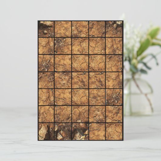 12x18 Dirt Paper Gridmap Einladung (Stehend Vorderseite)