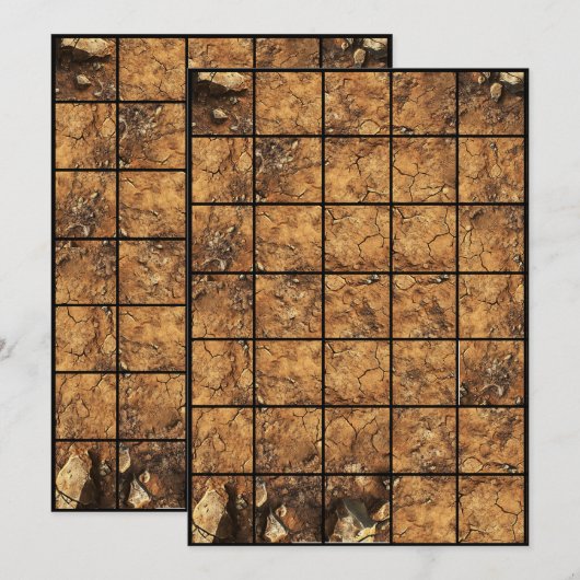 12x18 Dirt Paper Gridmap Einladung (Vorne/Hinten)