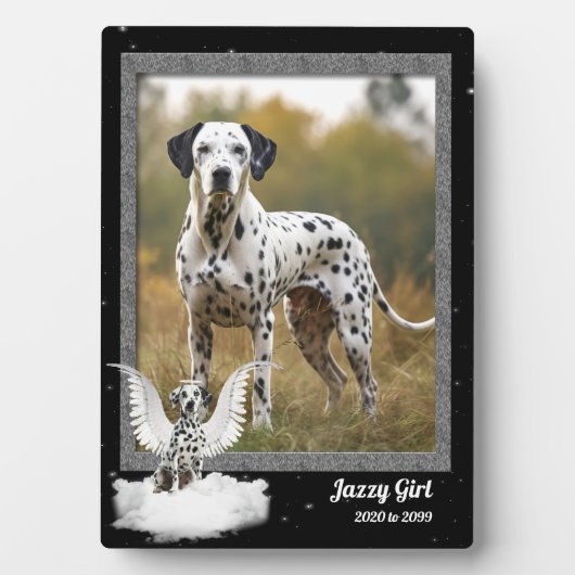 12x18 Dog Pet Memorial Dalmatiner Foto Fotoplatte (Vorderseite)