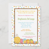 12x18 DREIFACHE Raupen-Wurm-Baby-Duschen-Einladung Einladung (Vorderseite)