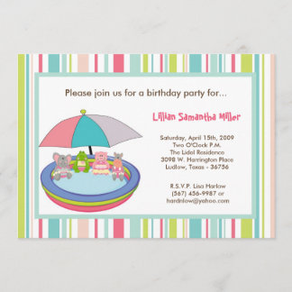 12x18 Dschungel-Safari-Pool-Geburtstags-Party Einladung