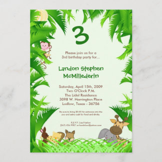 12x18 Dschungel-Safari-Zoo-Geburtstags-Party Einladung