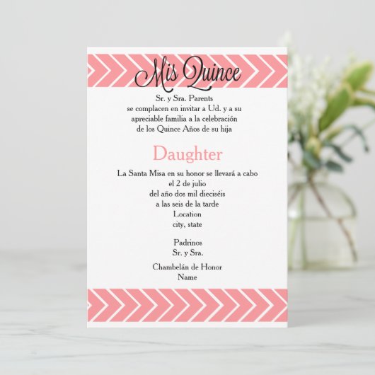 12x18 Einladung - Mis-Quitte - spanische (Stehend Vorderseite)