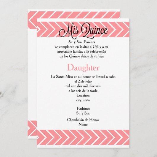 12x18 Einladung - Mis-Quitte - spanische (Vorne/Hinten)