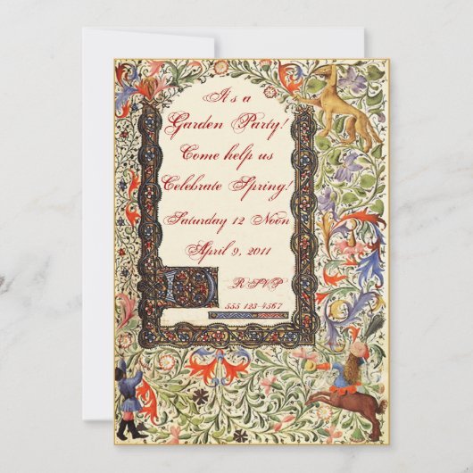 12x18 Einladungen für das mittelalterliche Party (Vorderseite)