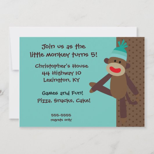 12x18 Einladungen für Junge Affen (Rückseite)