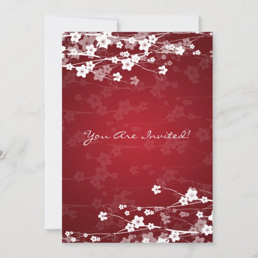 12x18 Elegant Babydusche Kirschbröckchen Rot Einladung (Rückseite)