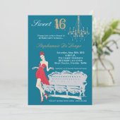 12x18 Elegant Party Sweet 16 Geburtstag Einladung (Stehend Vorderseite)