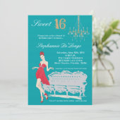 12x18 Elegant Party Sweet 16 Geburtstag Einladung (Stehend Vorderseite)
