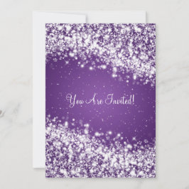 12x18 Elegant Wedding Sparkling Wave Lila Einladung