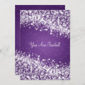 12x18 Elegant Wedding Sparkling Wave Lila Einladung (Vorne/Hinten)