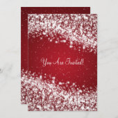 12x18 Elegant Wedding Sparkling Wave Red Einladung (Vorne/Hinten)