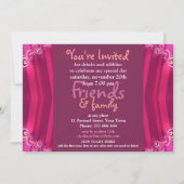 12x18 Exotic Pink Girls Boudoir Party Einladung (Rückseite)