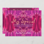 12x18 Exotic Pink Girls Boudoir Party Einladung (Vorne/Hinten)