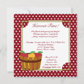 12x18 Fall-Apple-Behälter-Erntedank-Party Einladung (Vorderseite)