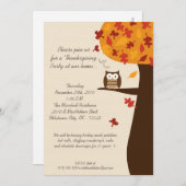 12x18 Fall-Schrei-Eulen-Ernte-Erntedank-Einladung Einladung (Vorne/Hinten)