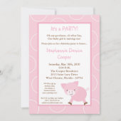 12x18 Farm Animal Pink Pig Geburtstagspartei Einla Einladung (Vorderseite)