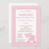 12x18 Farm Animal Pink Pig Geburtstagspartei Einla Einladung (Vorne/Hinten)