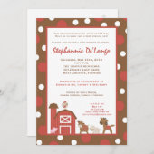 12x18 Farm RedBarn Cow Animal Baby Shower Einladun Einladung (Vorne/Hinten)