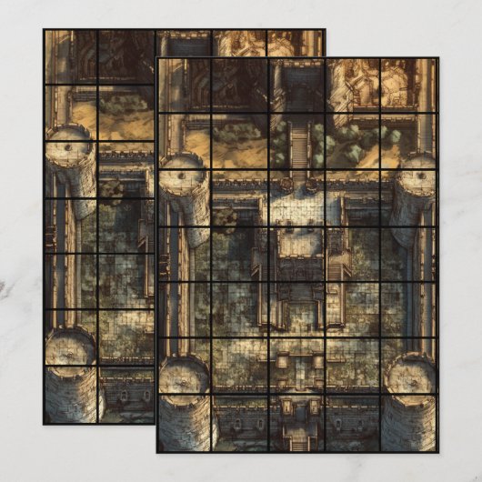 12x18 Festpapier-Gridmap Einladung (Vorne/Hinten)