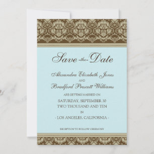 12x18 Flat Save the Date Vintag Barock: Babyblau
