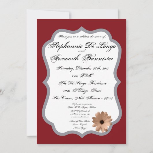 12x18 Floral Blume Extravagant Elegante Hochzeit E Einladung (Vorderseite)