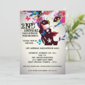 12x18 Floral Masquerade Halloween Einladung (Stehend Vorderseite)