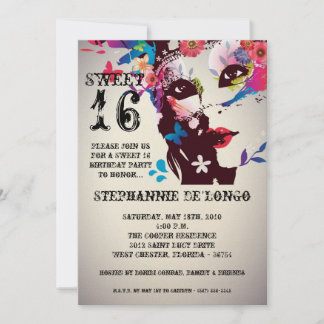 12x18 Floral Masquerade Sweet 16 Geburtstag Einlad Einladung