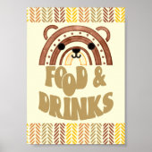 12x18 Food & Drinks Boho Woodland Bären Geburtstag Poster (Vorne)