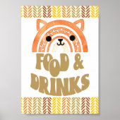12x18 Food & Drinks Boho Woodland Fox Geburtstag Poster (Vorne)