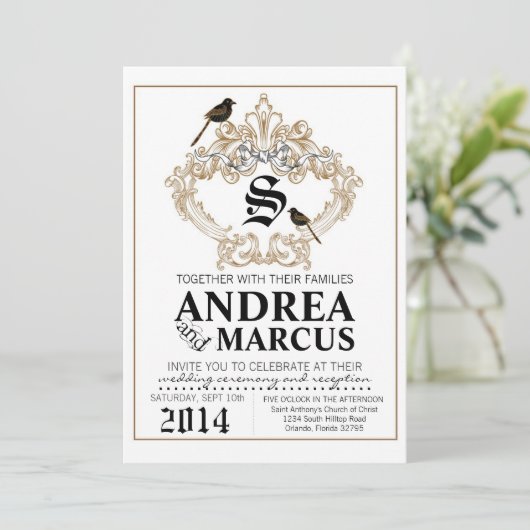 12x18 formale einladung (Stehend Vorderseite)