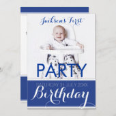12x18 Foto Baby Boy Geburtstagsparty Einladung (Vorne/Hinten)