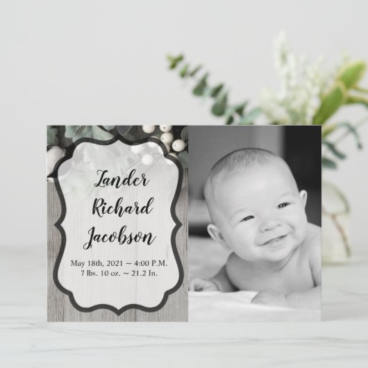 12x18 Foto Birth Announcement Army-Baumwolle Pflan Ankündigung (Stehend Vorderseite)