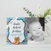 12x18 Foto Birth Announcement Army Blue Wood Barn Ankündigung (Stehend Vorderseite)
