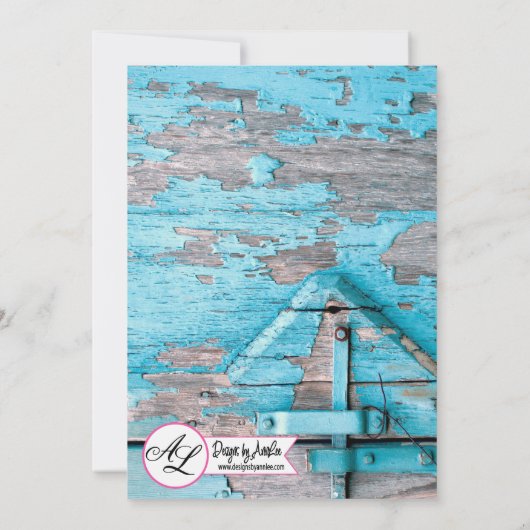 12x18 Foto Birth Announcement Army Blue Wood Barn Ankündigung (Rückseite)