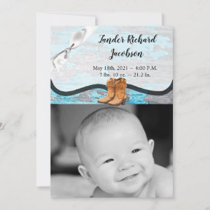 12x18 Foto Birth Announcement Army Blue Wood Barn Ankündigung