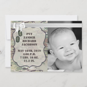 12x18 Foto Birth Announcement Army OCP Camouflage Ankündigung