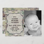 12x18 Foto Birth Announcement Army OCP Camouflage Ankündigung (Vorne/Hinten)