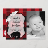 12x18 Foto Birth Announcement Army Red Buffalo Bär Ankündigung (Vorne/Hinten)